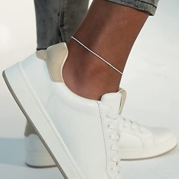 Silver Solid 1.5mm Diamond-Cut Braided Rope Chain Ankle Bracelet 10 Inches - Picture 1 of 5